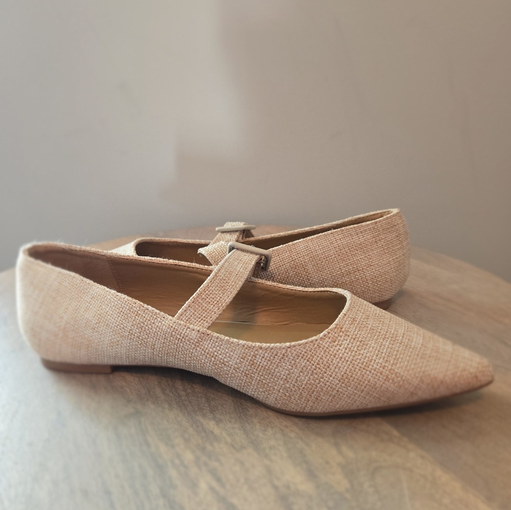 Journee Collection Beige Tweed Mary Jane Flats - Picture 4 of 14